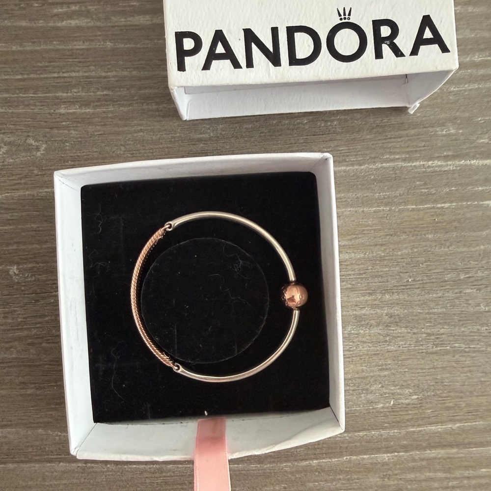 Pandora Rose-Toned open Bangle Bracelet